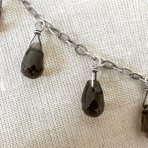 Vintage Silpada Sterling Silver Smoky Quartz Drop Necklace - Picture 5 of 11
